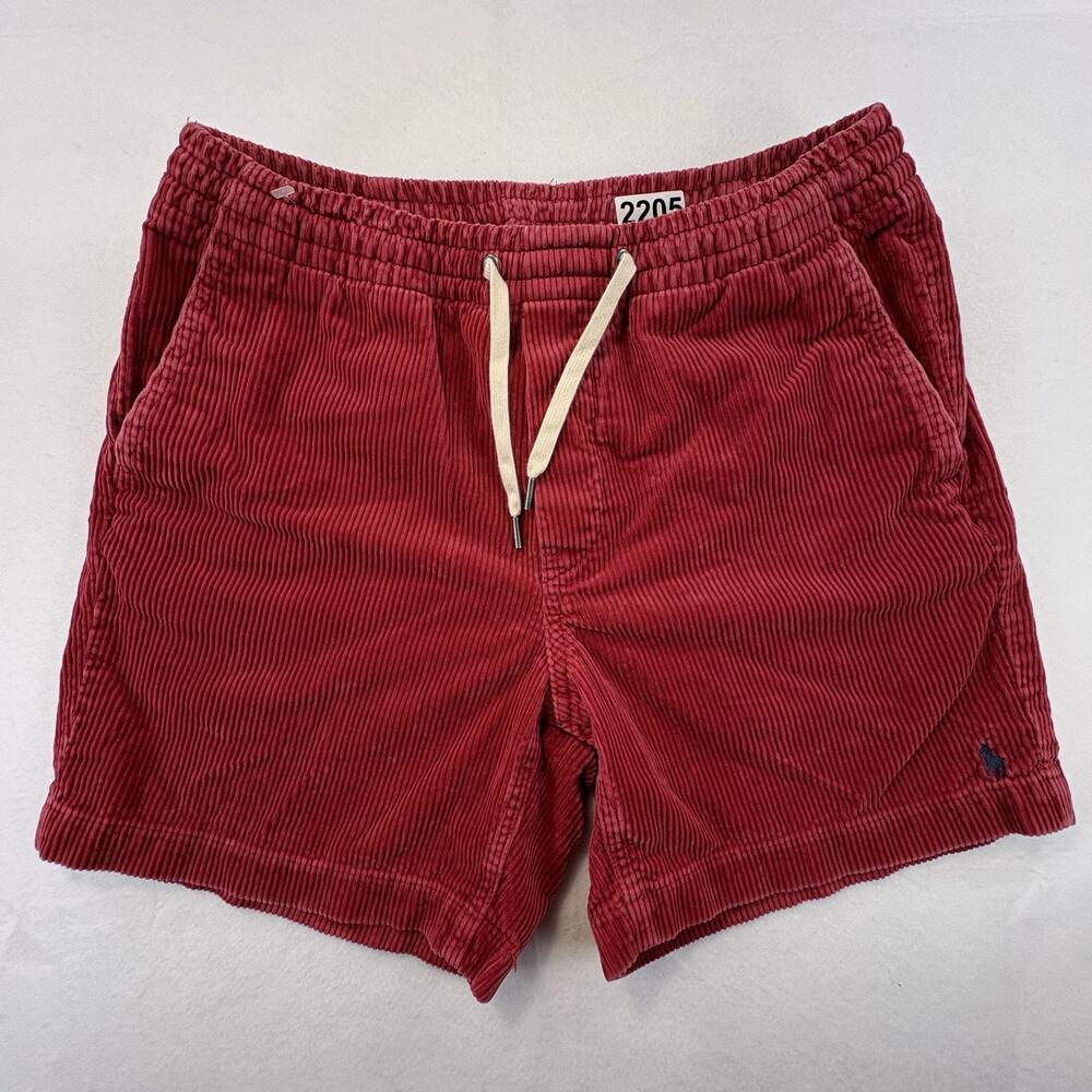 Polo Ralph Lauren Corduroy Shorts Mens Small Red 6” Drawstring Pony Cotton